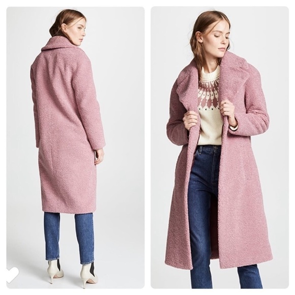 A.L.C. Harlan Open-front Faux-fur Coat In Mauve - Picture 3 of 16